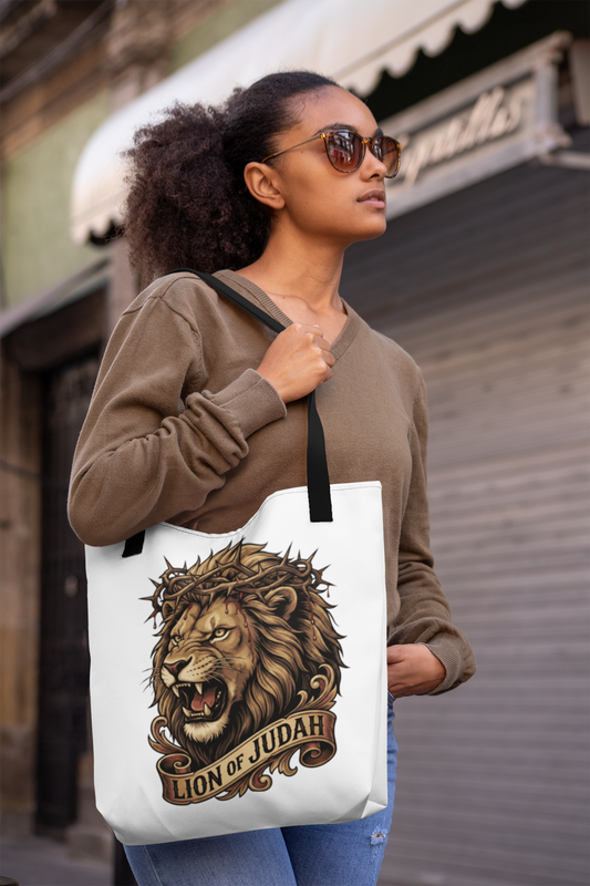 THE LION OF JUDAH Christian 100% Polyester Tote Bag (3 sizes) - FREE SHIPPING