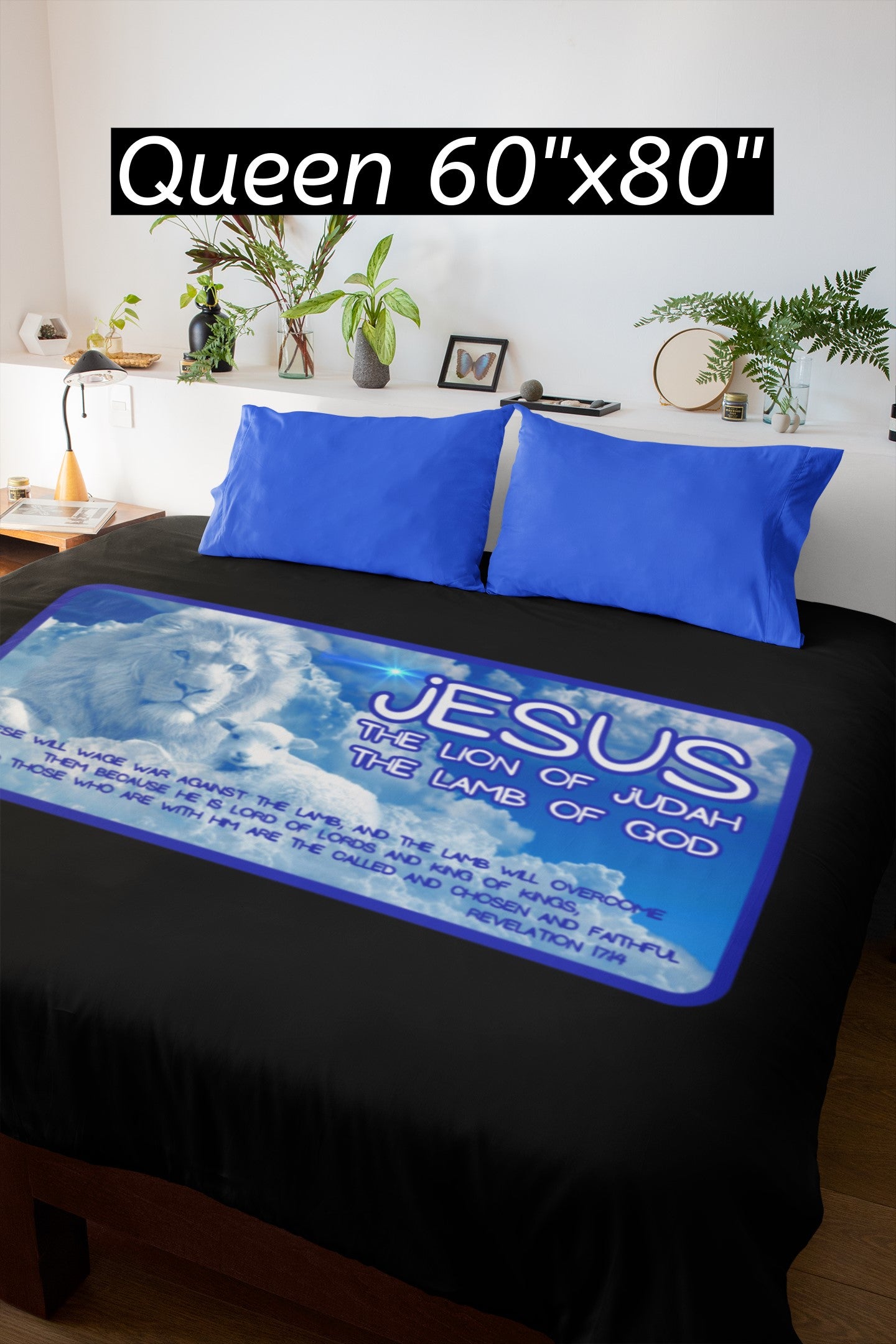 THE LION & THE LAMB Light Weight Velveteen Plush Blanket (3 sizes available) - FREE SHIPPING