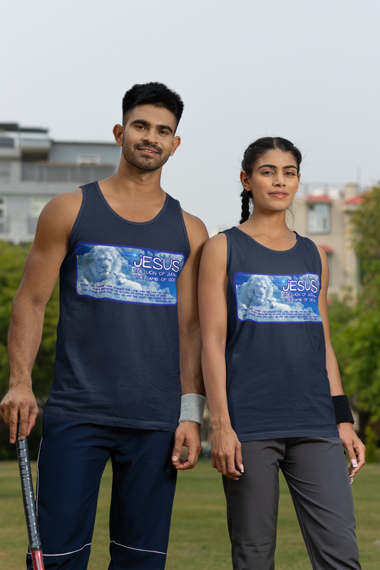 The LION & The LAMB Medium Weight Patriotic Christian Tank Top (S-2XL): Men's & Women's 5200 - FREE SHIPPING