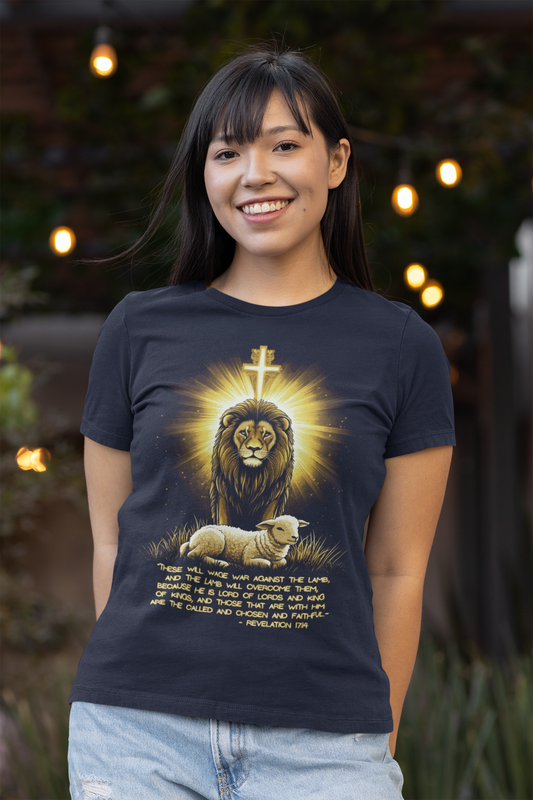 The LION & The LAMB Fitted Christian T-Shirt (S-2XL): Women's Bella+Canvas 6004