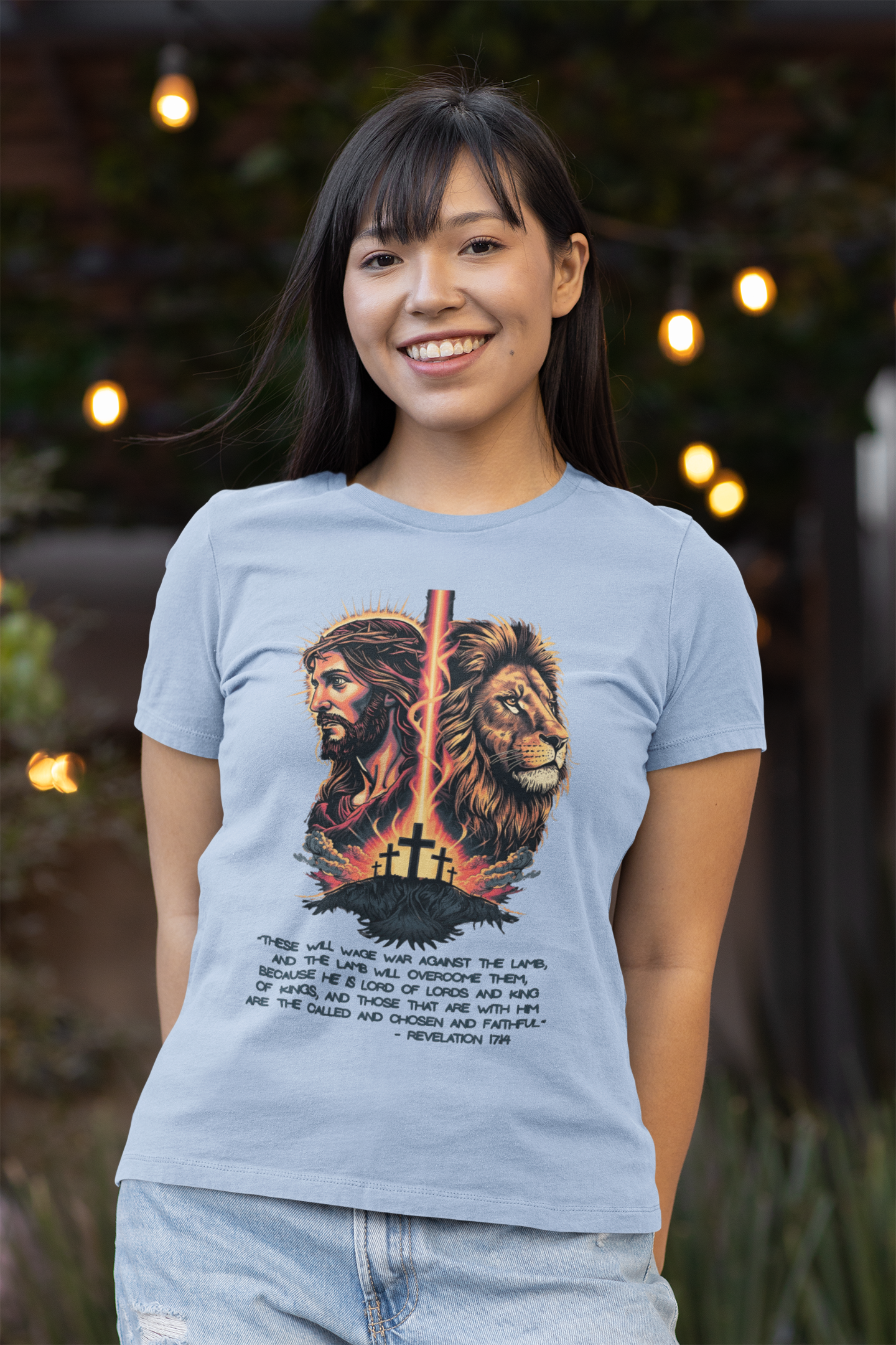 The LION OF JUDAH Fitted Christian T-Shirt (S-2XL): Women's Bella+Canvas 6004