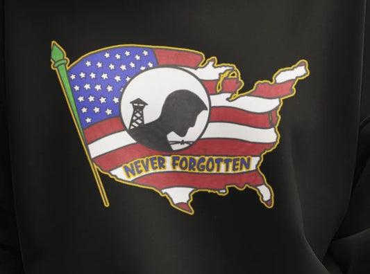 NEVER FORGOTTEN Heavy Weight Patriotic Sweatshirt (S-5XL): Women's Gildan 18000 - FREE SHIPPING
