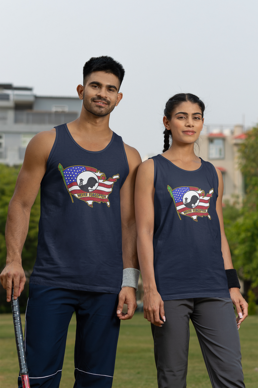 NEVER FORGOTTEN Medium Weight Patriotic Military Tank Top (S-2XL): Men's & Women's 5200 - FREE SHIPPING