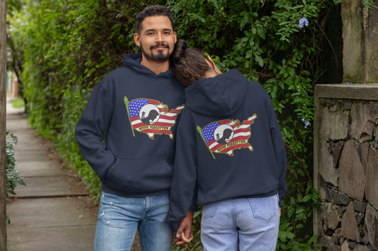 NEVER FORGOTTEN Heavy Weight Patriotic Military Hoodie (S-5XL): Men's & Women's Gildan 18500 - FREE SHIPPING