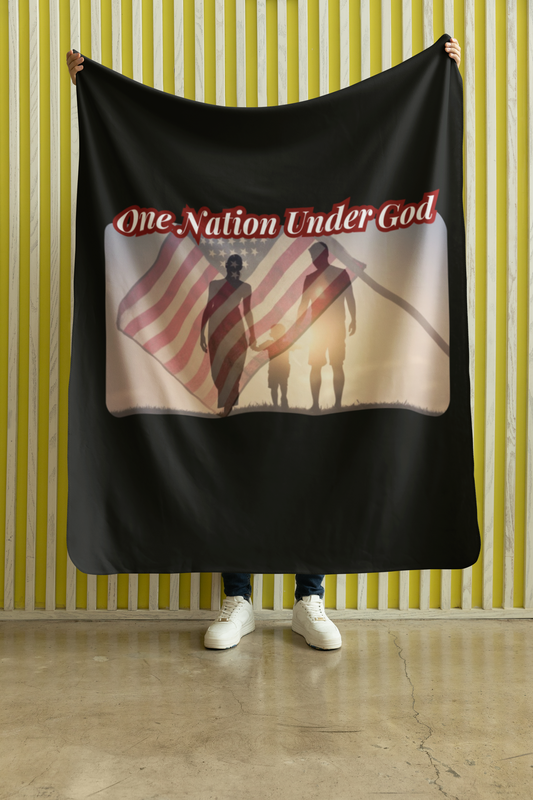 ONE NATION UNDER GOD Light Weight Velveteen Plush Blanket (3 sizes available) - FREE SHIPPING