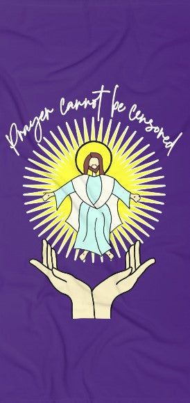 PRAYER CANNOT BE CENSORED: X-tra Large Beach Towel (36"x72") - FREE SHIPPING