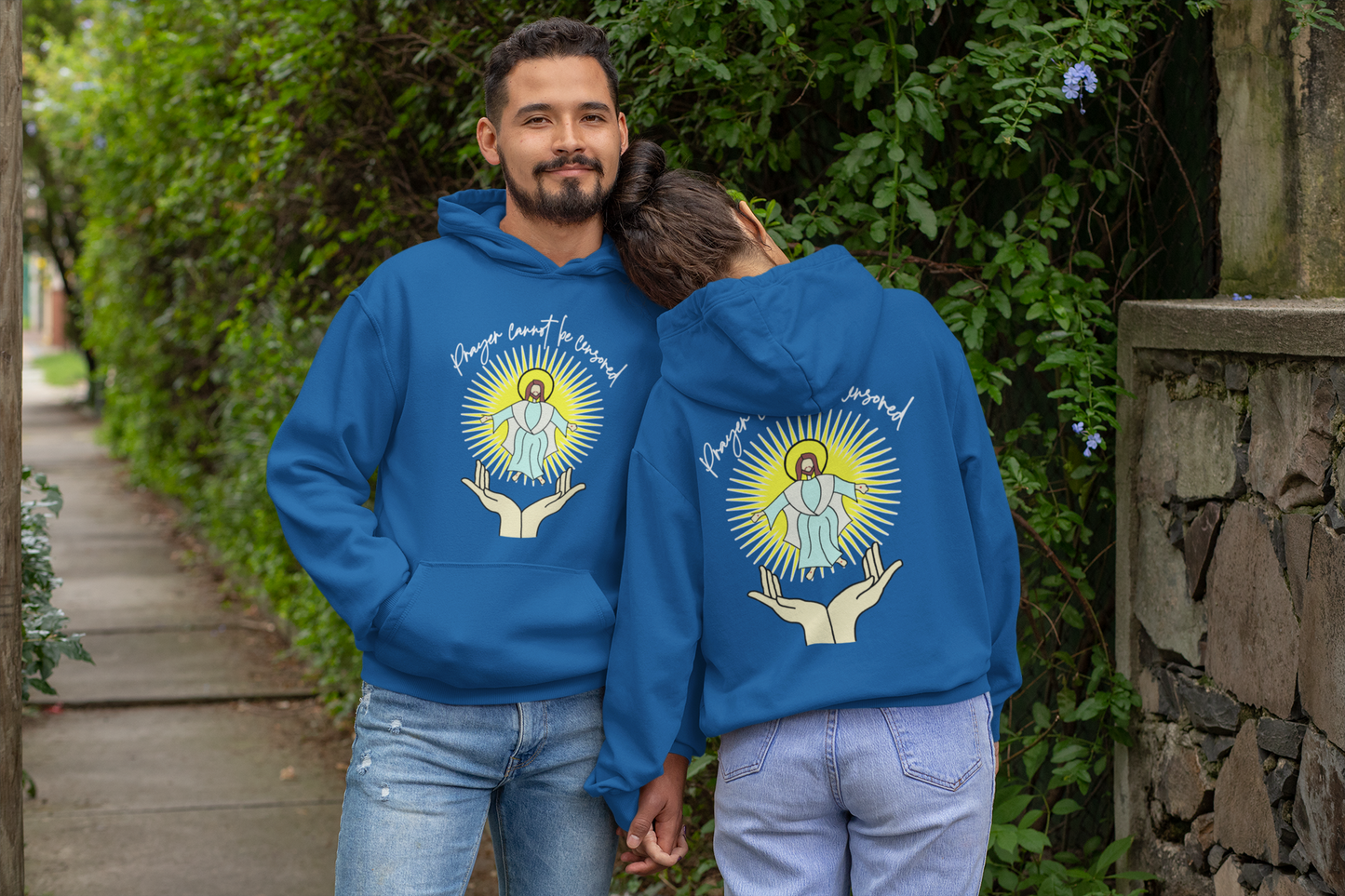 PRAYER CANNOT BE CENSORED Heavy Weight Patriotic Christian Hoodie (S-5XL): Men's & Women's Gildan 18500 - FREE SHIPPING