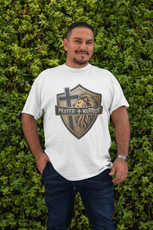. PRAYER WARRIOR Plus Size Heavy Weight Christian T-Shirt (S-5XL): Men's Hanes Beefy-T®