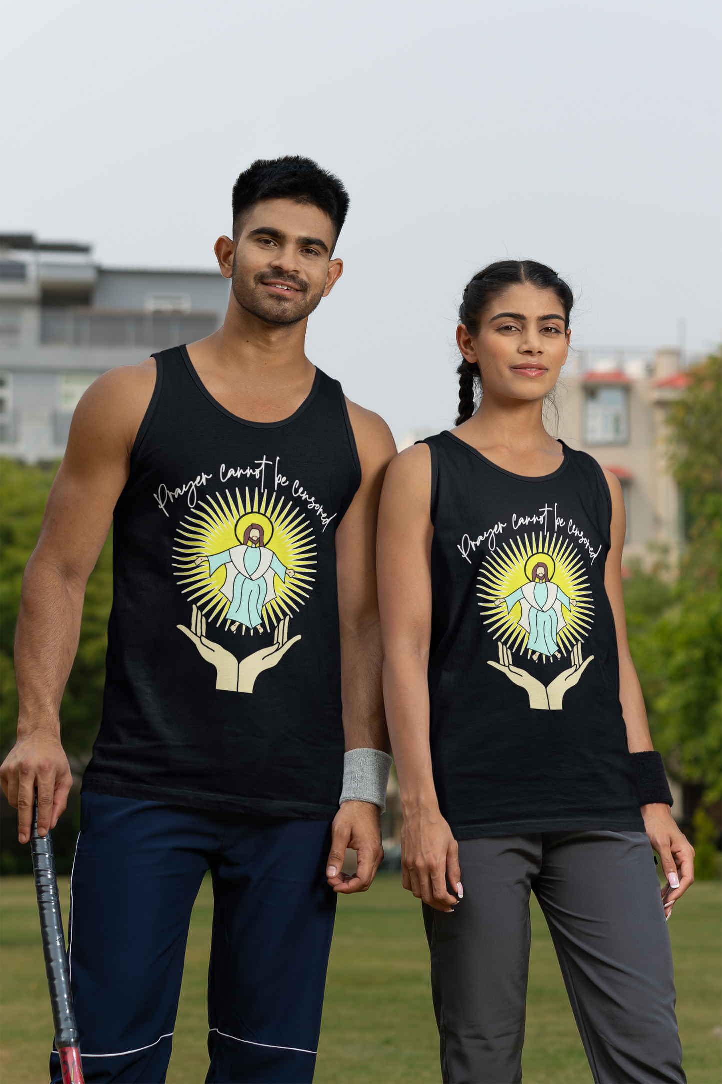 PRAYER CANNOT BE CENSORED Medium Weight Patriotic Christian Tank Top (S-2XL): Men's & Women's 5200 - FREE SHIPPING