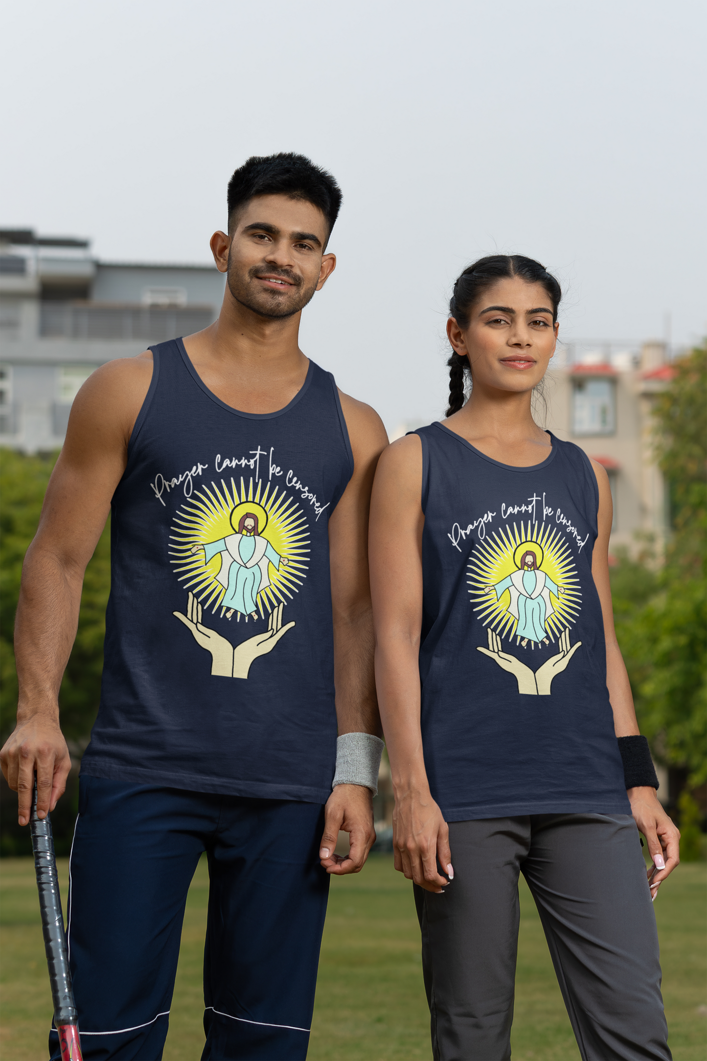 PRAYER CANNOT BE CENSORED Medium Weight Patriotic Christian Tank Top (S-2XL): Men's & Women's 5200 - FREE SHIPPING
