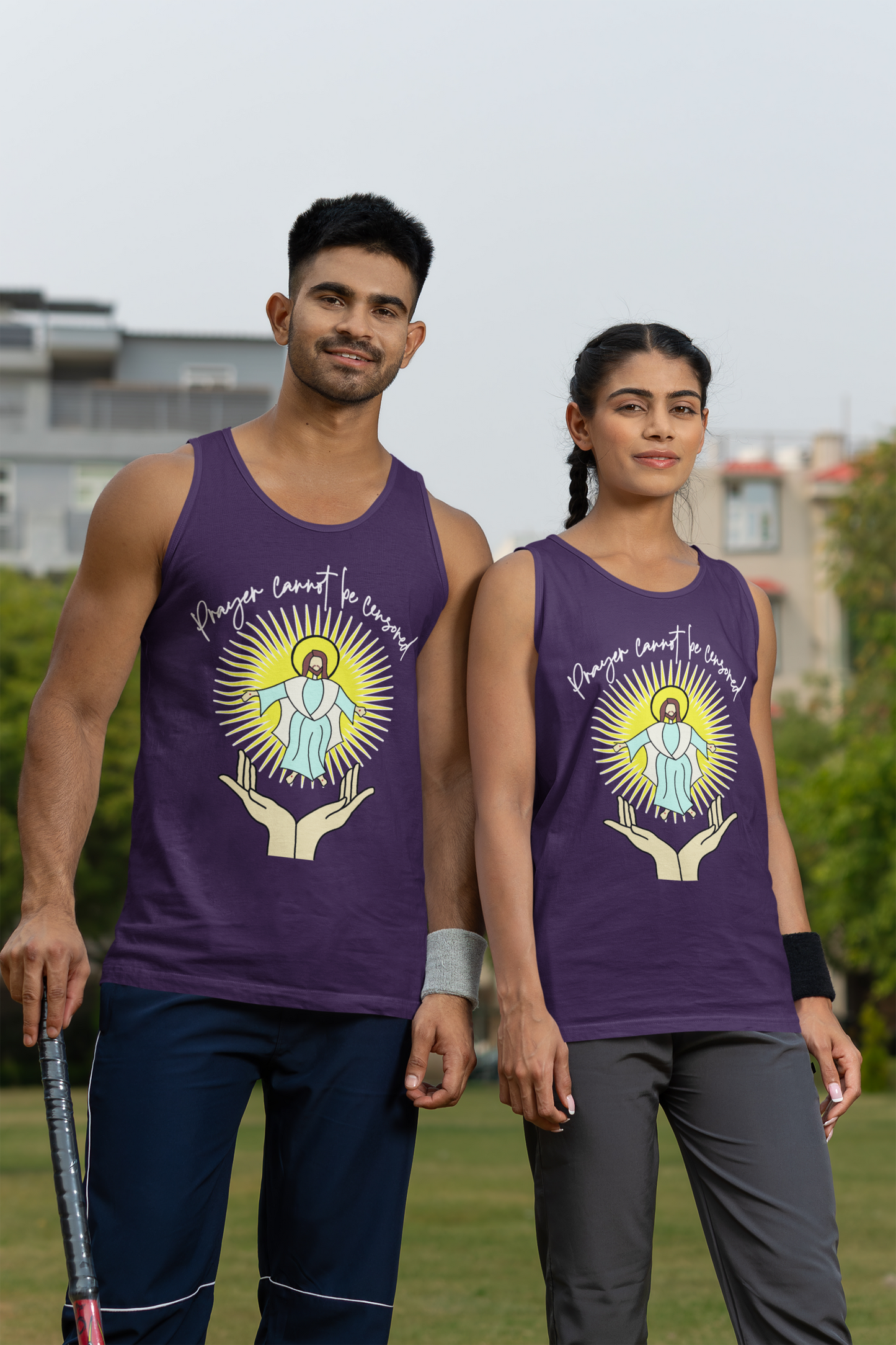 PRAYER CANNOT BE CENSORED Medium Weight Patriotic Christian Tank Top (S-2XL): Men's & Women's 5200 - FREE SHIPPING