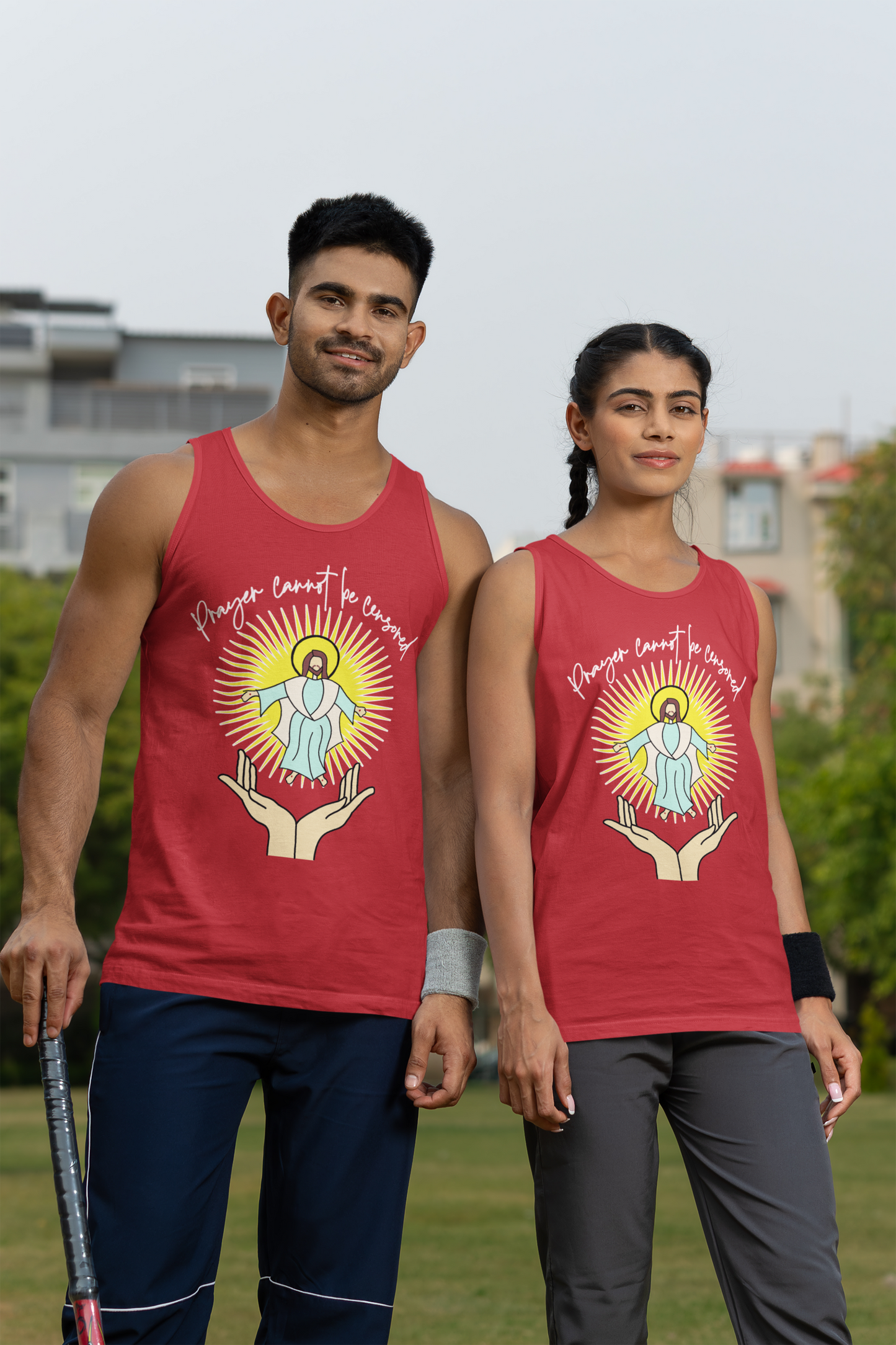 PRAYER CANNOT BE CENSORED Medium Weight Patriotic Christian Tank Top (S-2XL): Men's & Women's 5200 - FREE SHIPPING