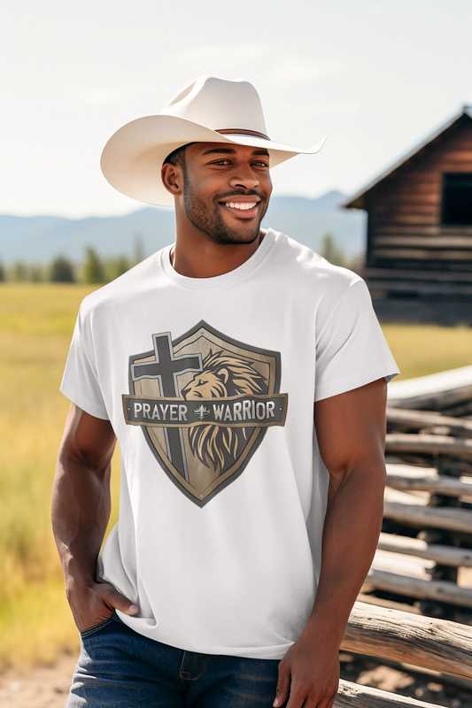 PRAYER WARRIOR Christian T-Shirt (S-5XL): Men's Medium Weight Gildan 5000 - FREE SHIPPING