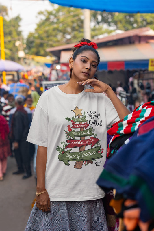 The PRINCE OF PEACE Plus Size Heavy Weight Christmas T-Shirt (S-5XL): Women's Hanes Beefy-T® - FREE SHIPPING