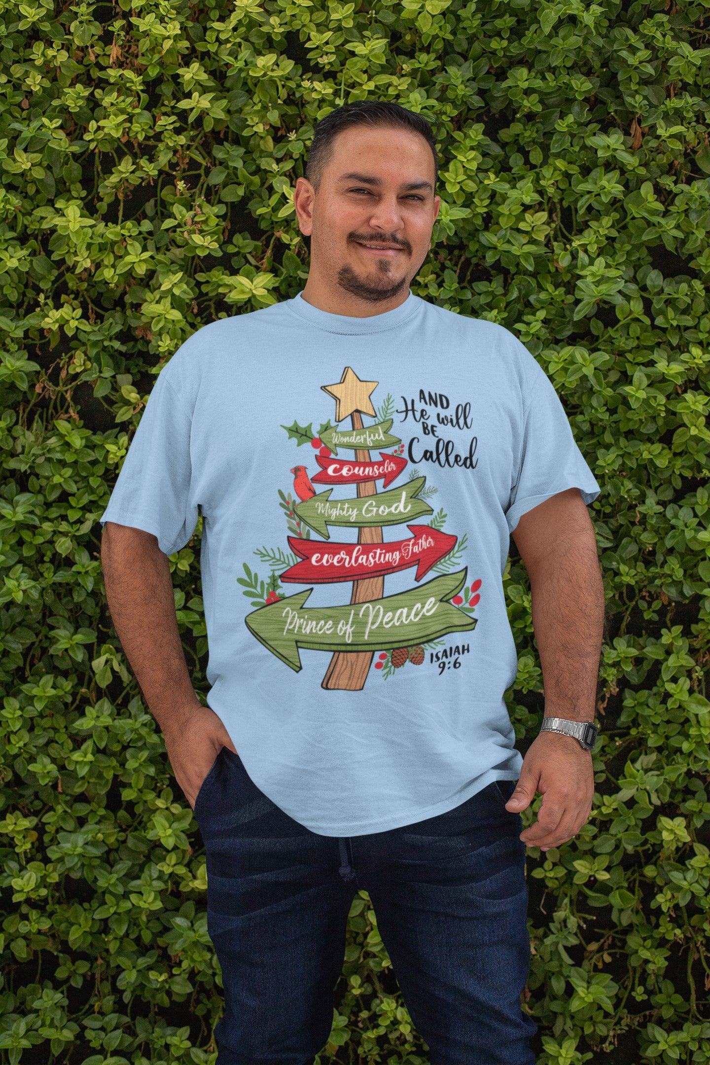 The PRINCE OF PEACE Plus Size Heavy Weight Christmas T-Shirt (S-5XL): Men's Hanes Beefy-T® - FREE SHIPPING