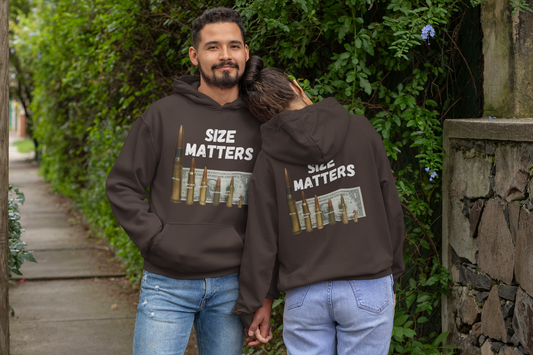 SIZE MATTERS Heavy Weight Patriotic Hoodie (S-5XL): Men's & Women's Gildan 18500 - FREE SHIPPING