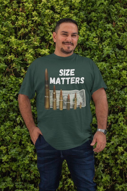 . SIZE MATTERS Plus Size Heavy Weight T-Shirt (S-5XL): Men's Hanes Beefy-T® - FREE SHIPPING