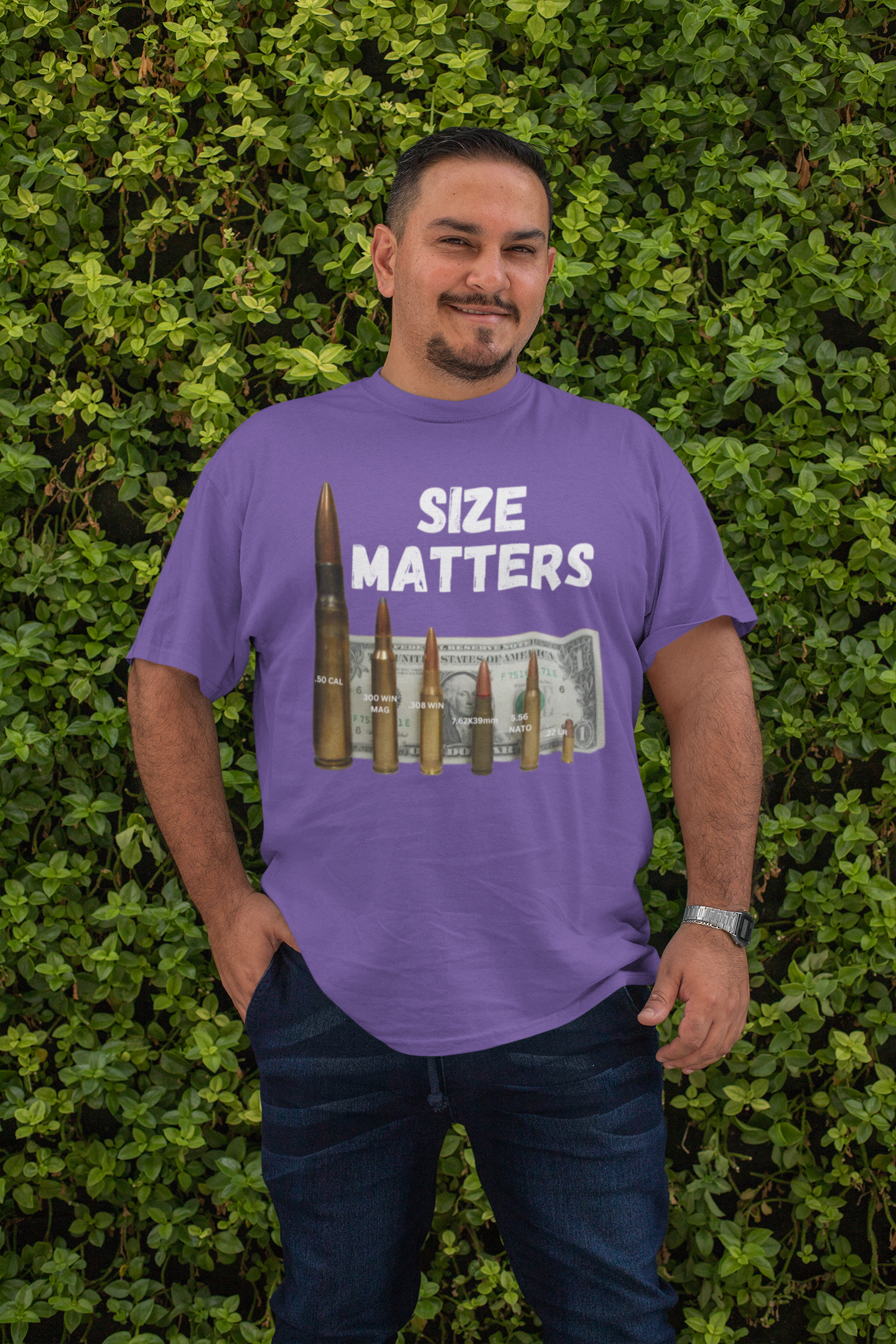 . SIZE MATTERS Plus Size Heavy Weight T-Shirt (S-5XL): Men's Hanes Beefy-T® - FREE SHIPPING