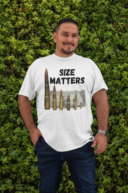 . SIZE MATTERS Plus Size Heavy Weight T-Shirt (S-5XL): Men's Hanes Beefy-T® - FREE SHIPPING