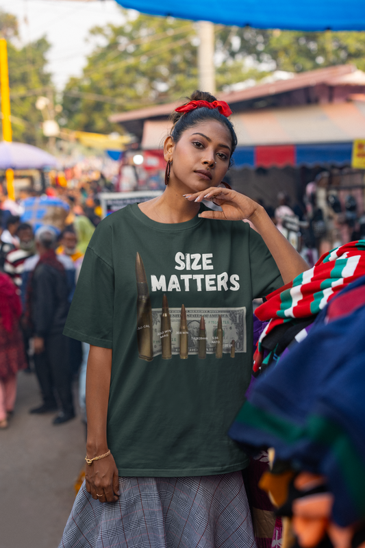 . SIZE MATTERS Plus Size Heavy Weight Patriotic T-Shirt (S-5XL): Women's Plus Size Hanes Beefy-T® - FREE SHIPPING