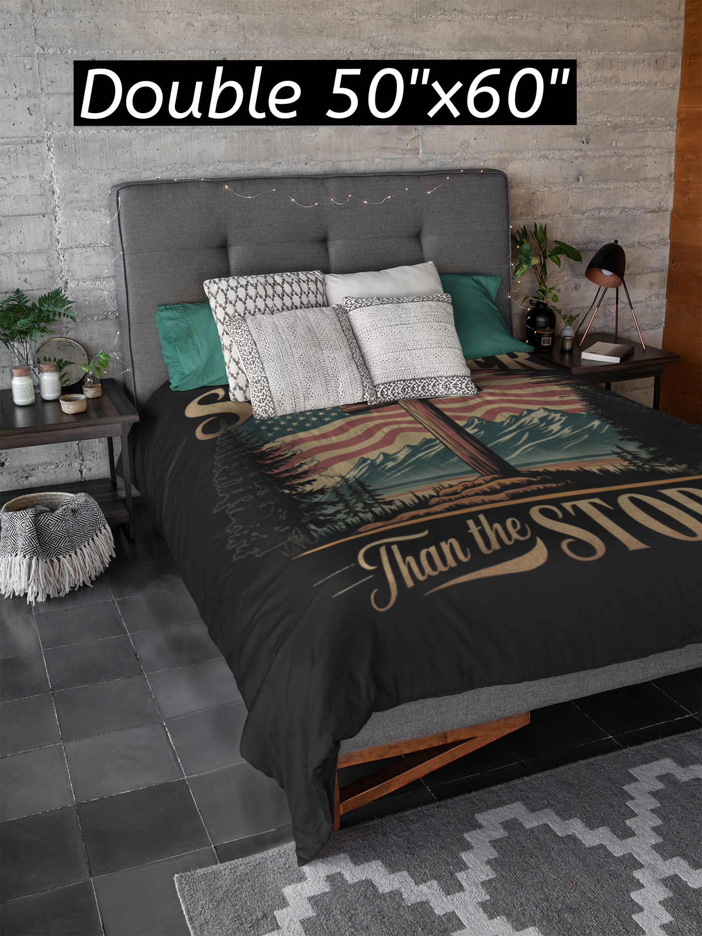 STRONGER THAN THE STORM Light Weight Velveteen Plush Blanket (3 sizes available) - FREE SHIPPING