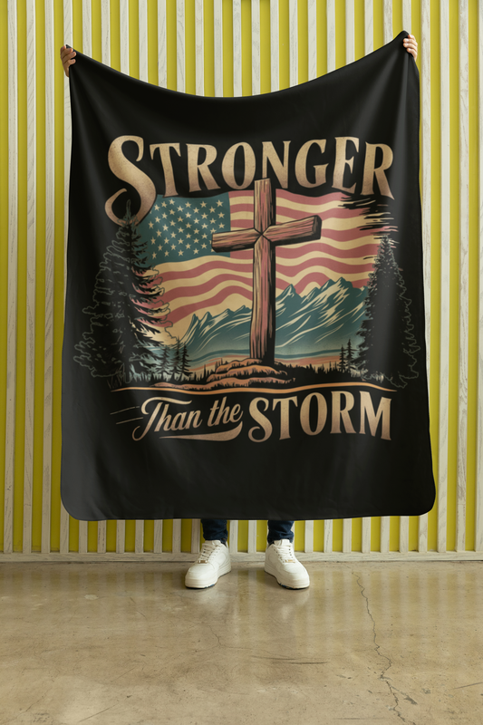 STRONGER THAN THE STORM Light Weight Velveteen Plush Blanket (3 sizes available) - FREE SHIPPING