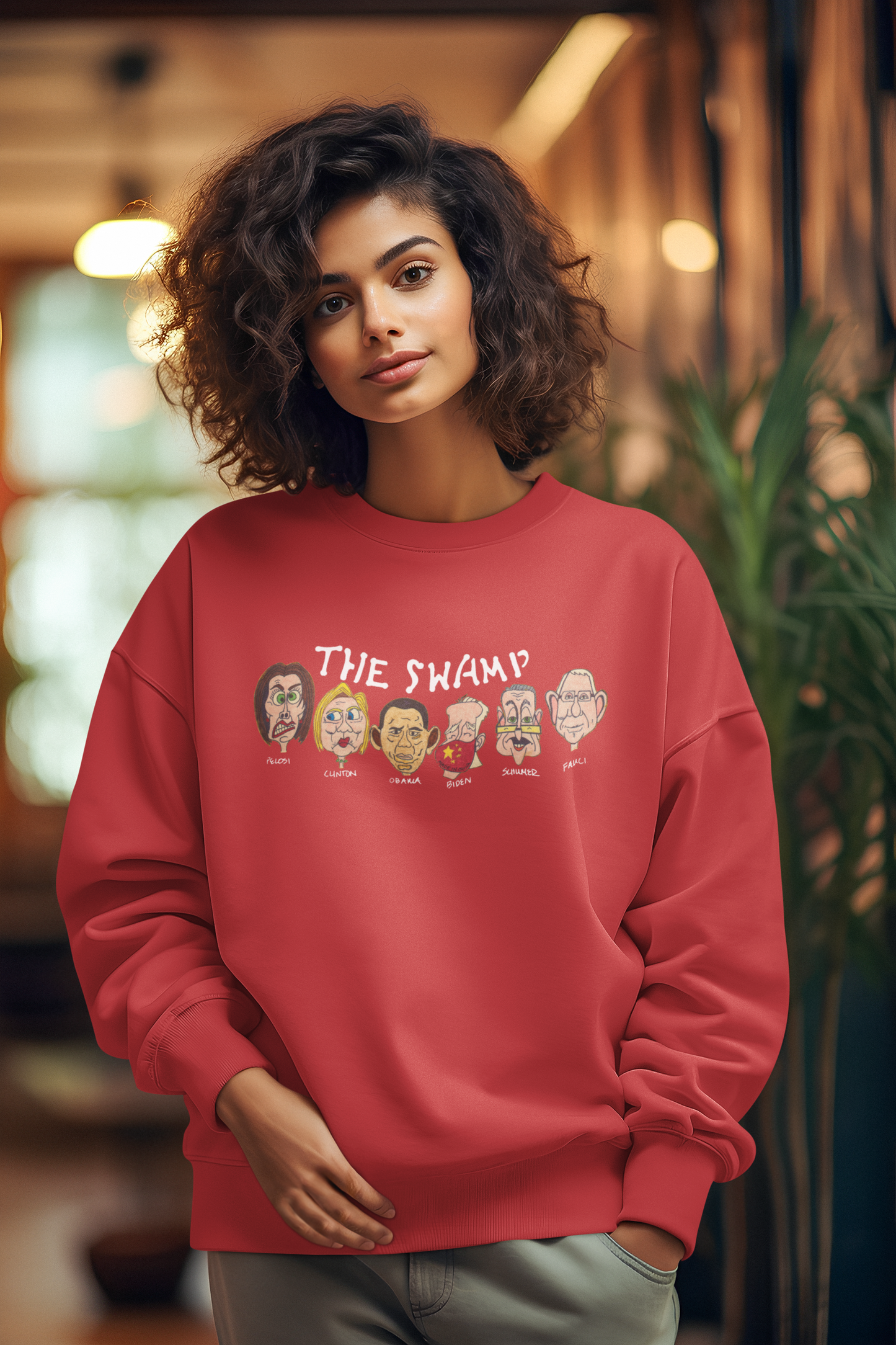 THE SWAMP Heavy Weight Patriotic Sweatshirt (S-5XL): Women's Gildan 18000 - FREE SHIPPING