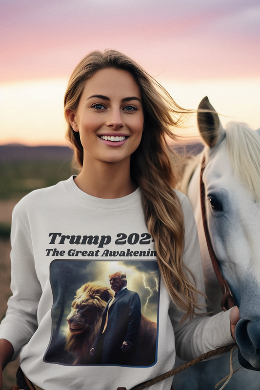 THE GREAT AWAKENING Heavy Weight Patriotic Long Sleeve T-Shirt (S-2XL): Women's Gildan 2400 - FREE SHIPPING