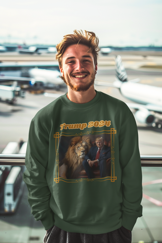 TRUMP 2024 Heavy Weight Patriotic Sweatshirt (S-5XL): Men's Gildan 18000 - FREE SHIPPING