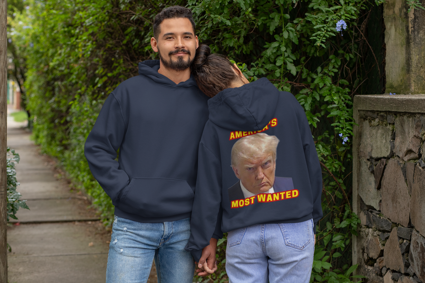 TRUMP MUG SHOT Heavy Weight Patriotic Hoodie (S-5XL): Men's & Women's Gildan 18500 - FREE SHIPPING