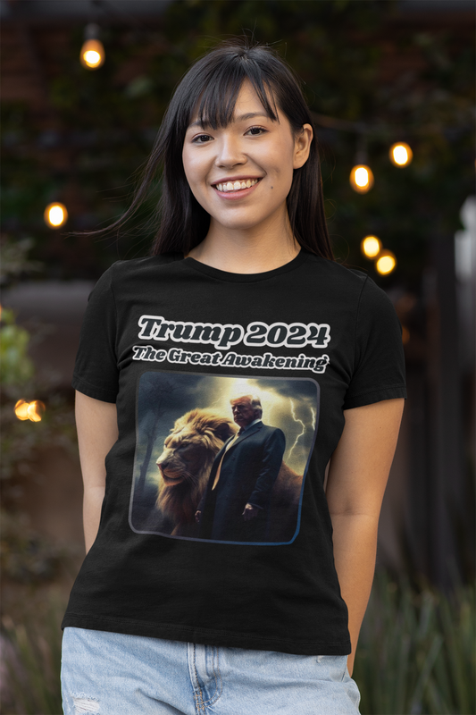 THE GREAT AWAKENING Fitted Patriotic T-Shirt (S-2XL): Women's Bella+Canvas 6004 - FREE SHIPPING