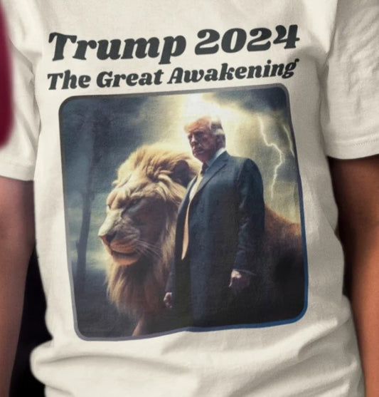 THE GREAT AWAKENING Classic Patriotic T-Shirt (S-5XL): Women's Medium Weight Gildan 5000 - FREE SHIPPING