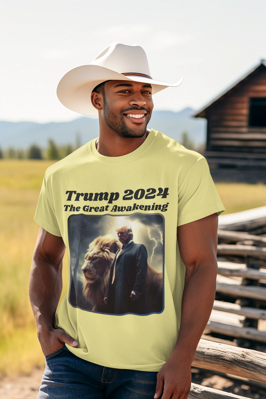 THE GREAT AWAKENING Patriotic T-Shirt (S-5XL): Men's Medium Weight Gildan 5000 - FREE SHIPPING