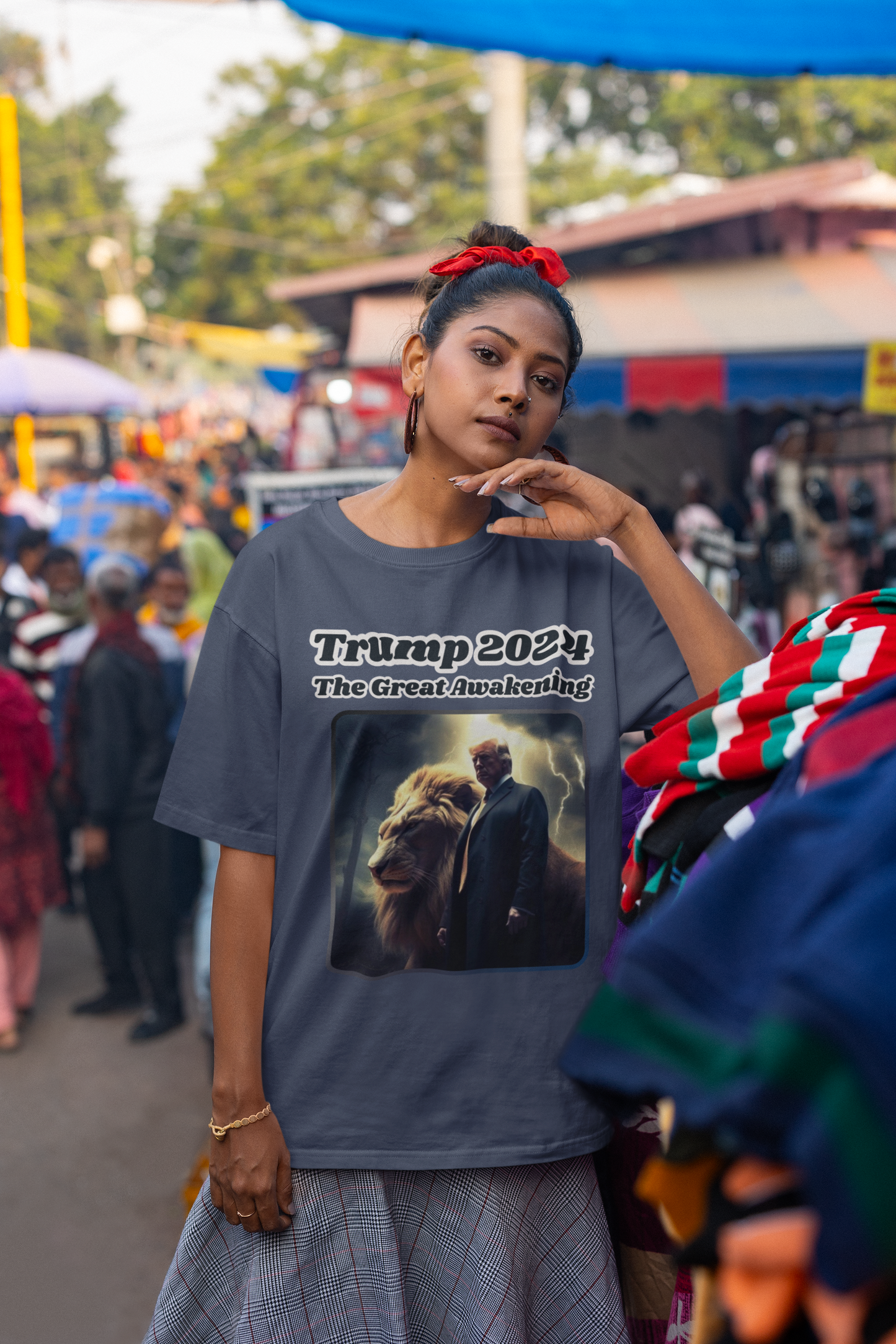 . THE GREAT AWAKENING Plus Size Heavy Weight Patriotic T-Shirt (S-5XL): Women's Hanes Beefy-T® - FREE SHIPPING