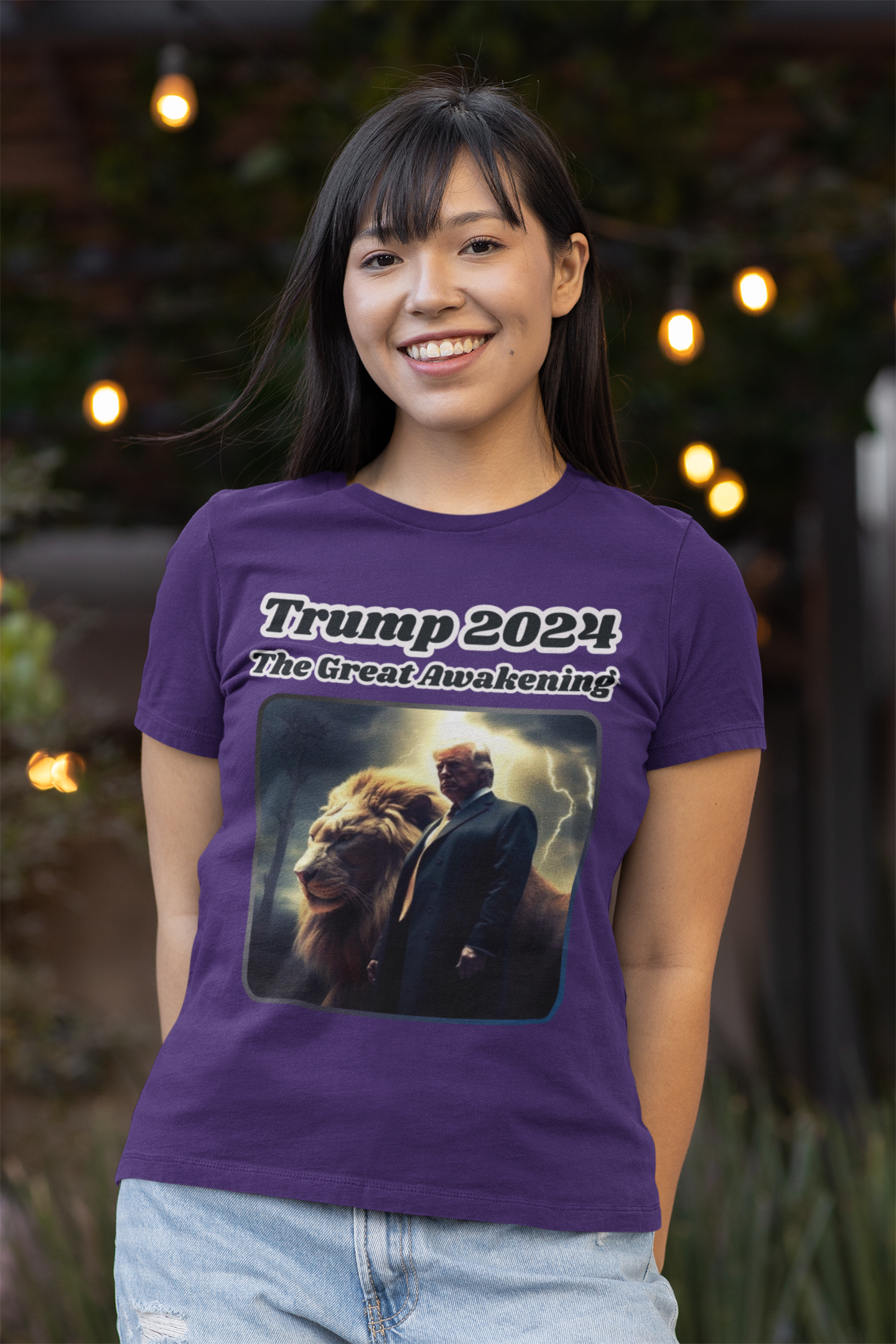 THE GREAT AWAKENING Fitted Patriotic T-Shirt (S-2XL): Women's Bella+Canvas 6004 - FREE SHIPPING