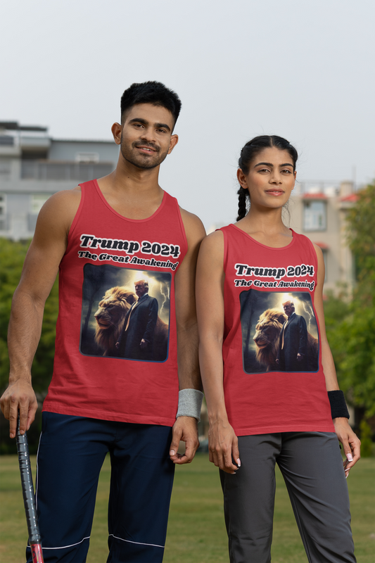 THE GREAT AWAKENING Trump Medium Weight Patriotic Tank Top (S-2XL): Men's & Women's 5200 - FREE SHIPPING