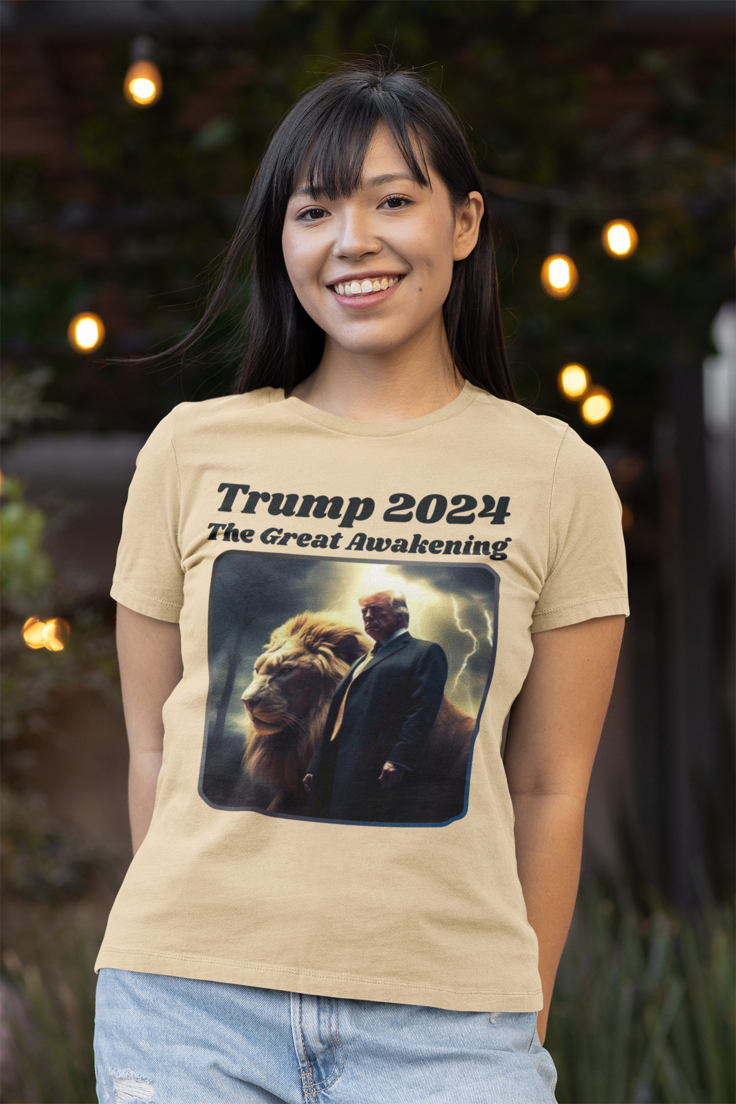 THE GREAT AWAKENING Fitted Patriotic T-Shirt (S-2XL): Women's Bella+Canvas 6004 - FREE SHIPPING