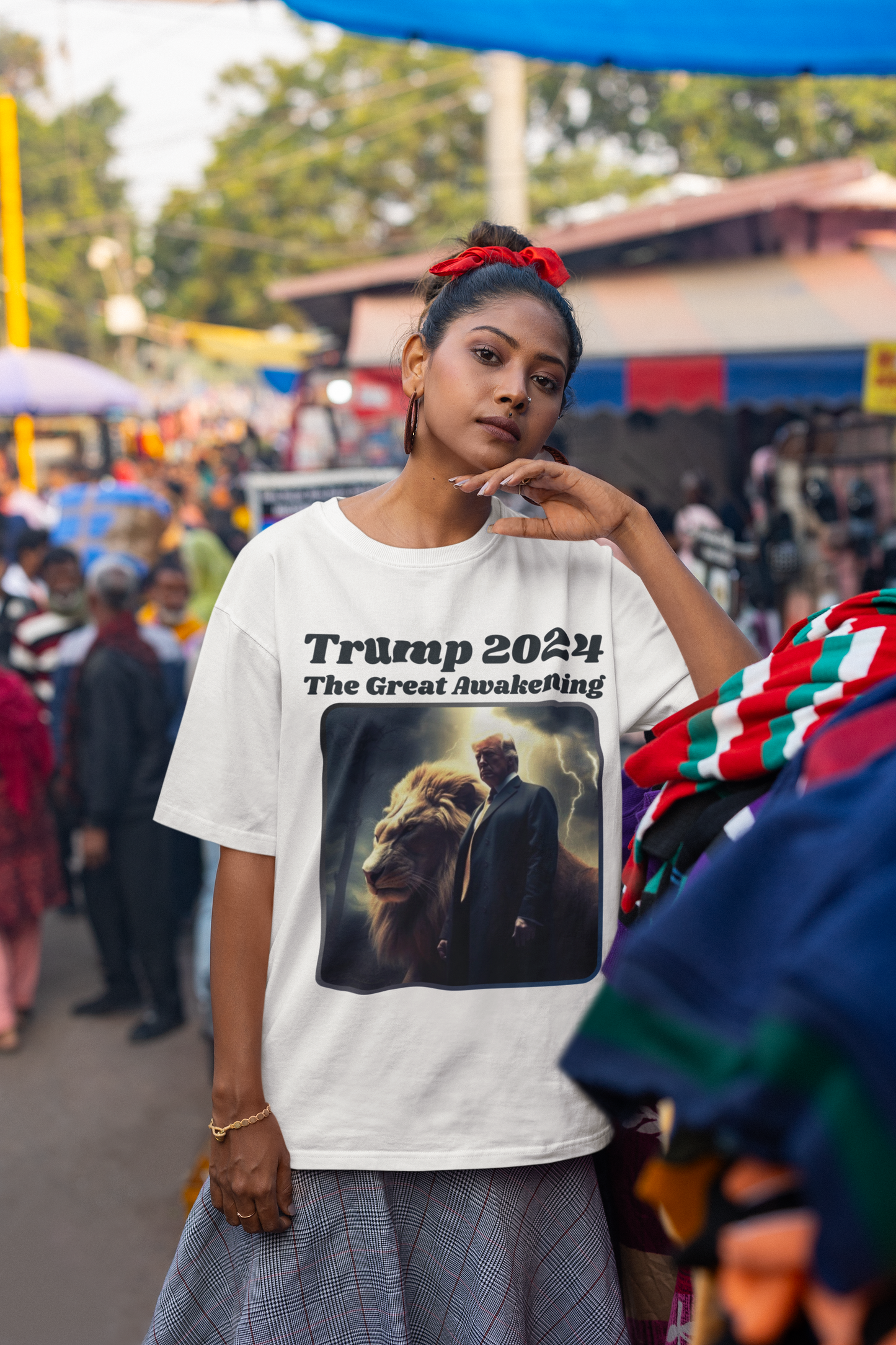 . THE GREAT AWAKENING Plus Size Heavy Weight Patriotic T-Shirt (S-5XL): Women's Hanes Beefy-T® - FREE SHIPPING