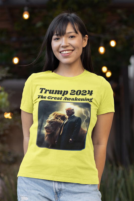 THE GREAT AWAKENING Fitted Patriotic T-Shirt (S-2XL): Women's Bella+Canvas 6004 - FREE SHIPPING