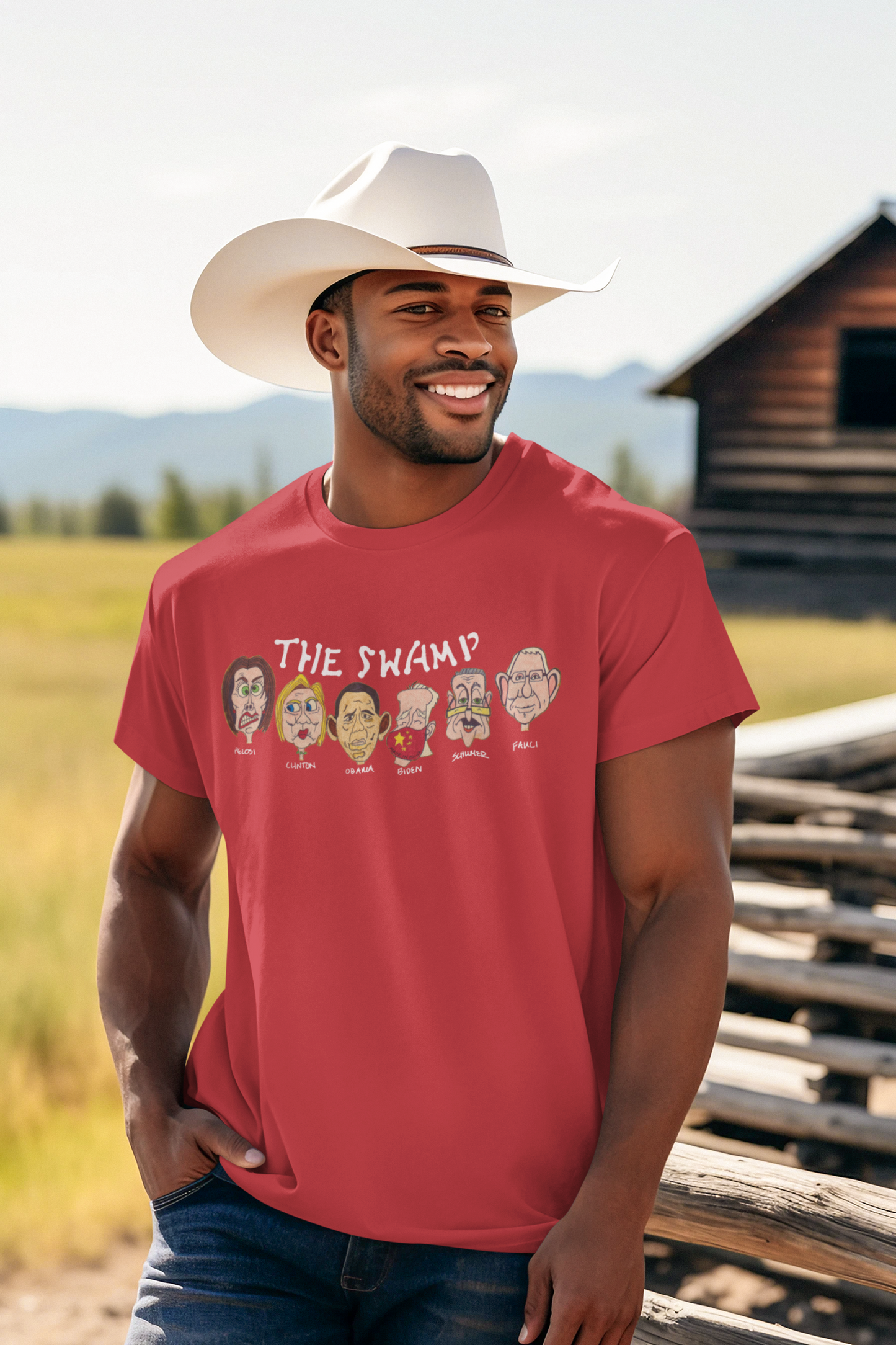 THE SWAMP Patriotic T-Shirt (S-5XL): Men's Medium Weight Gildan 5000 - FREE SHIPPING