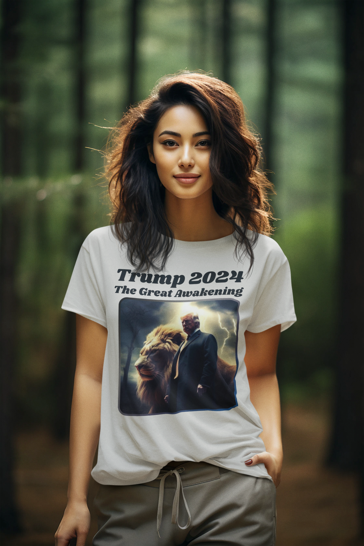 THE GREAT AWAKENING Semi-Fitted Patriotic T-Shirt (S-3XL): Women's Gildan 5000L - FREE SHIPPING