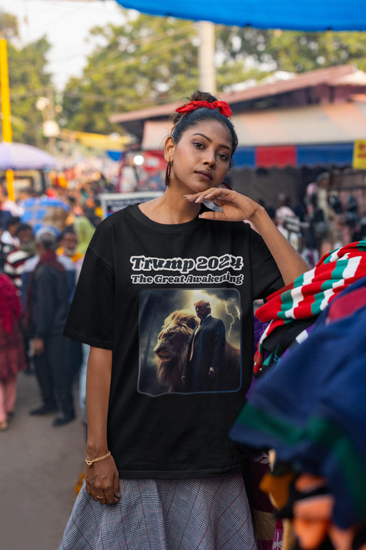 . THE GREAT AWAKENING Plus Size Heavy Weight Patriotic T-Shirt (S-5XL): Women's Hanes Beefy-T® - FREE SHIPPING