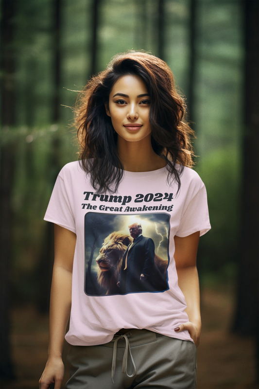 THE GREAT AWAKENING Semi-Fitted Patriotic T-Shirt (S-3XL): Women's Gildan 5000L - FREE SHIPPING