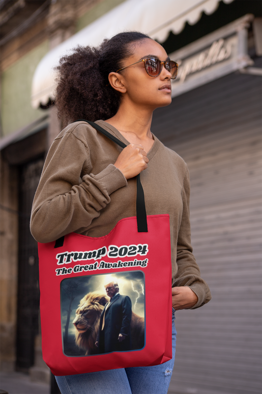 THE GREAT AWAKENING Trump Patriotic 100% Polyester Tote Bag (3 sizes) - FREE SHIPPING