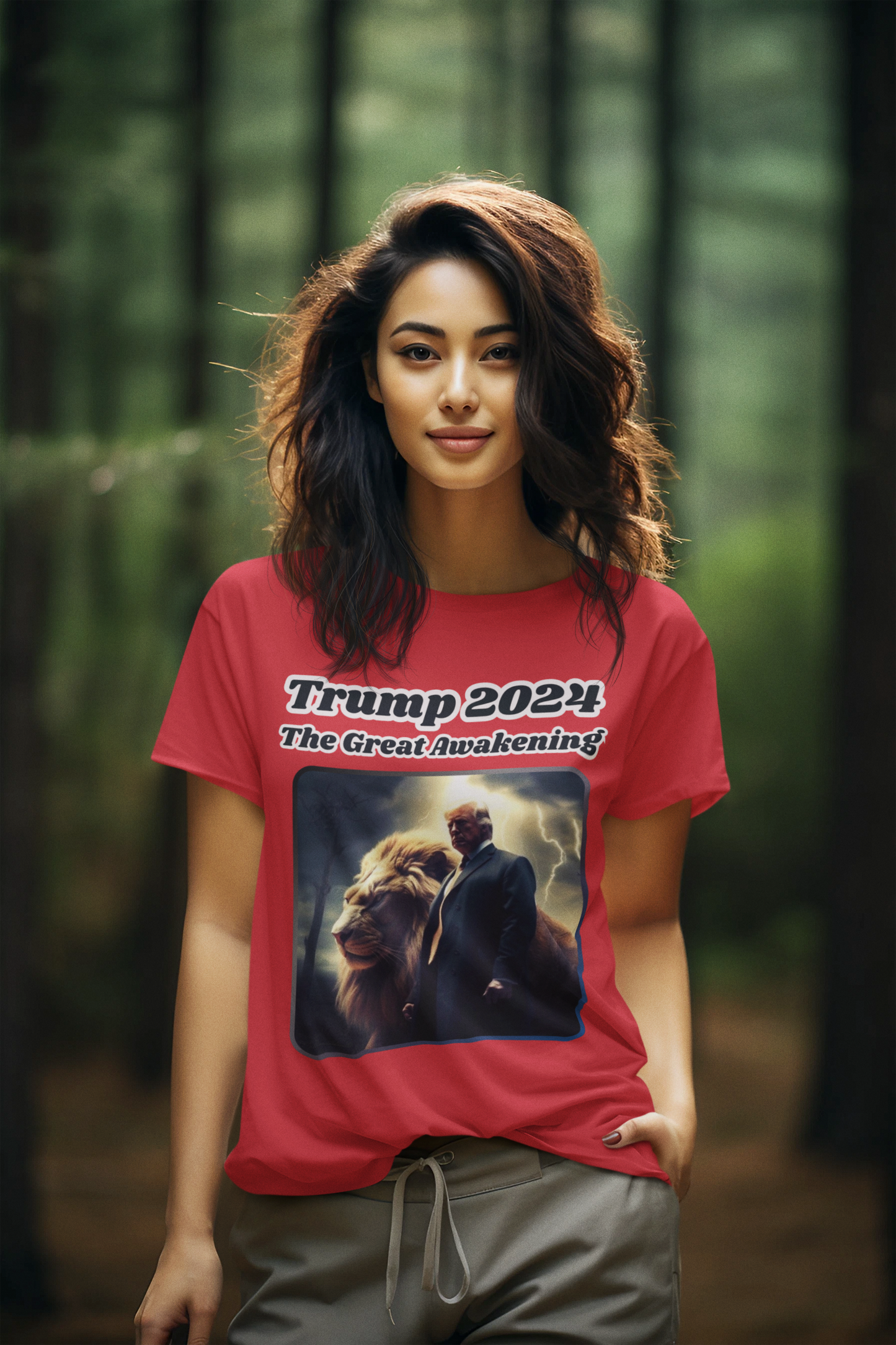 THE GREAT AWAKENING Semi-Fitted Patriotic T-Shirt (S-3XL): Women's Gildan 5000L - FREE SHIPPING