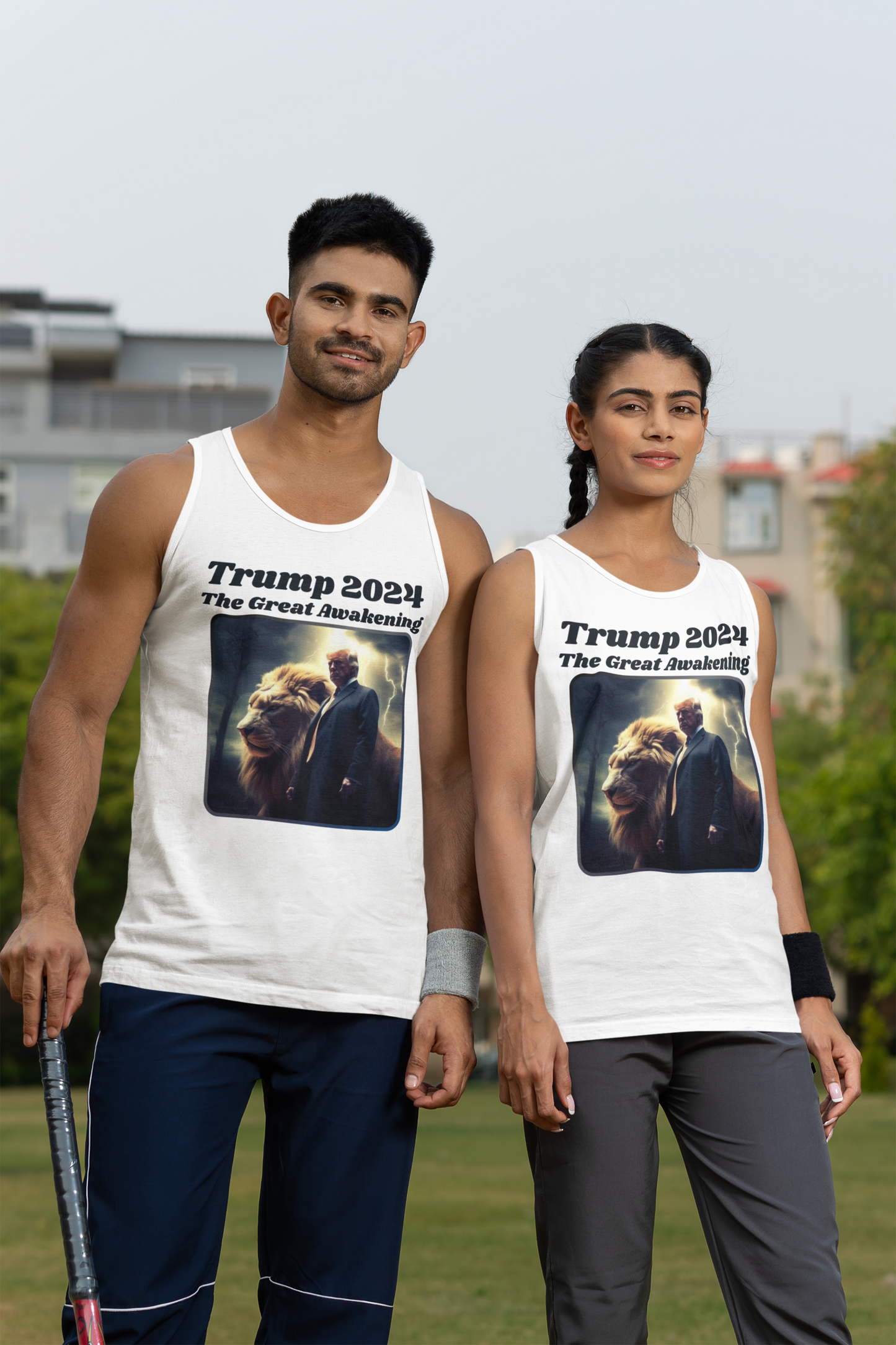 THE GREAT AWAKENING Trump Medium Weight Patriotic Tank Top (S-2XL): Men's & Women's 5200 - FREE SHIPPING