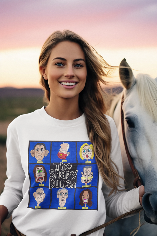 THE SHADY BUNCH Heavy Weight Patriotic Long Sleeve T-Shirt (S-2XL): Women's Gildan 2400 - FREE SHIPPING