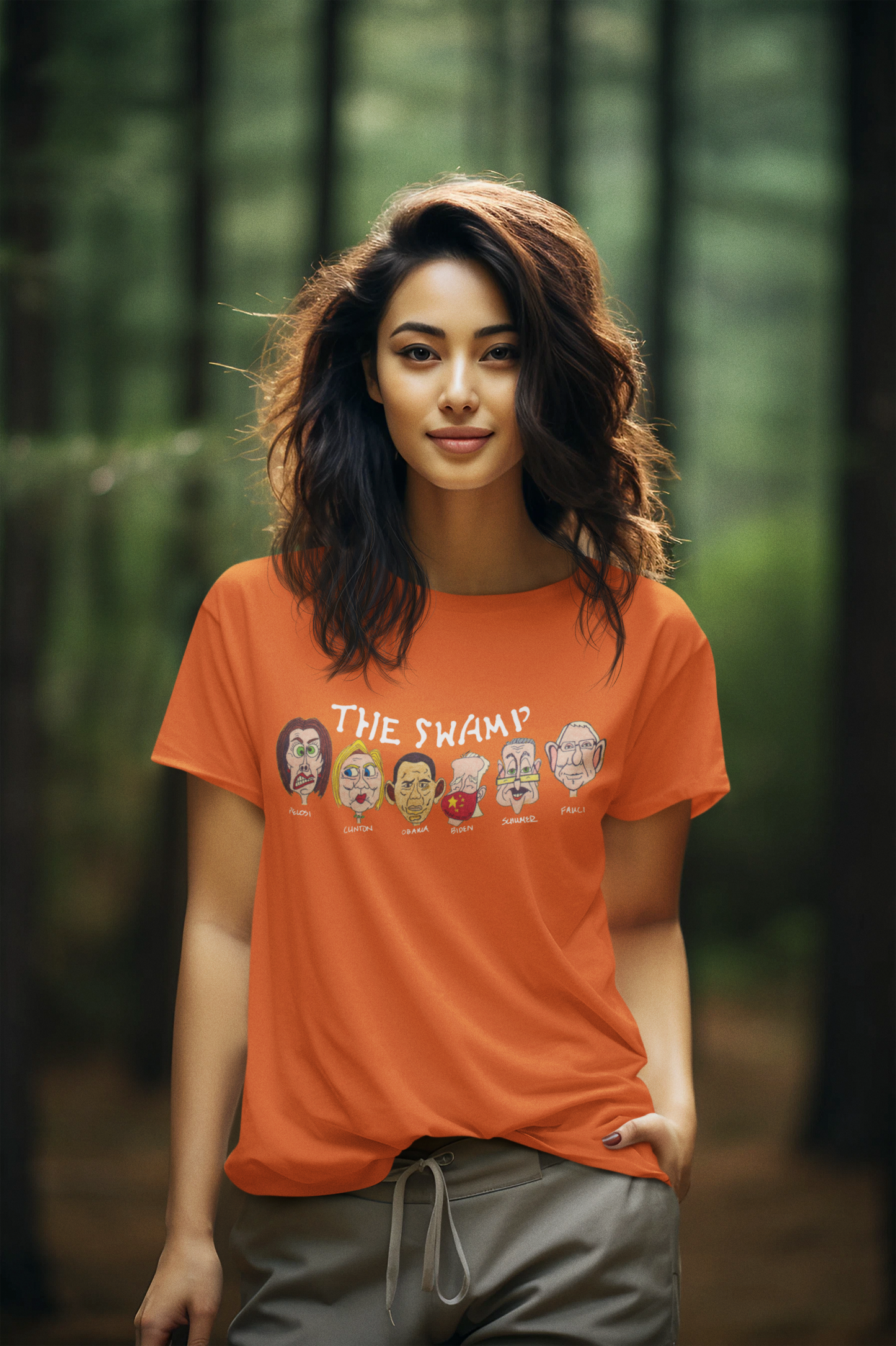 THE SWAMP Semi-Fitted Patriotic T-Shirt (S-3XL): Women's Gildan 5000L - FREE SHIPPING