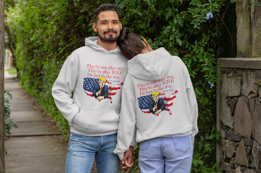 THEY'RE AFTER YOU Heavy Weight Patriotic Hoodie (S-5XL): Men's & Women's Gildan 18500 - FREE SHIPPING