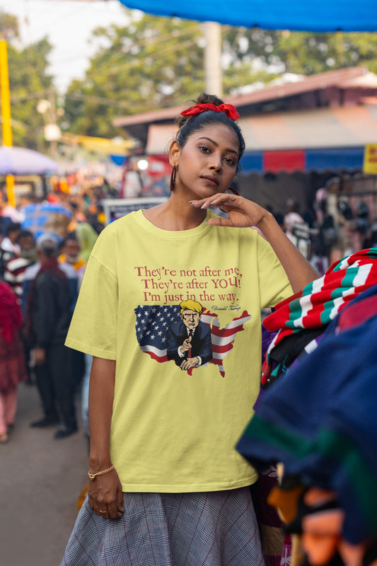 . THEY'RE AFTER YOU Plus Size Heavy Weight Patriotic T-Shirt (S-5XL): Women's Hanes Beefy-T® - FREE SHIPPING